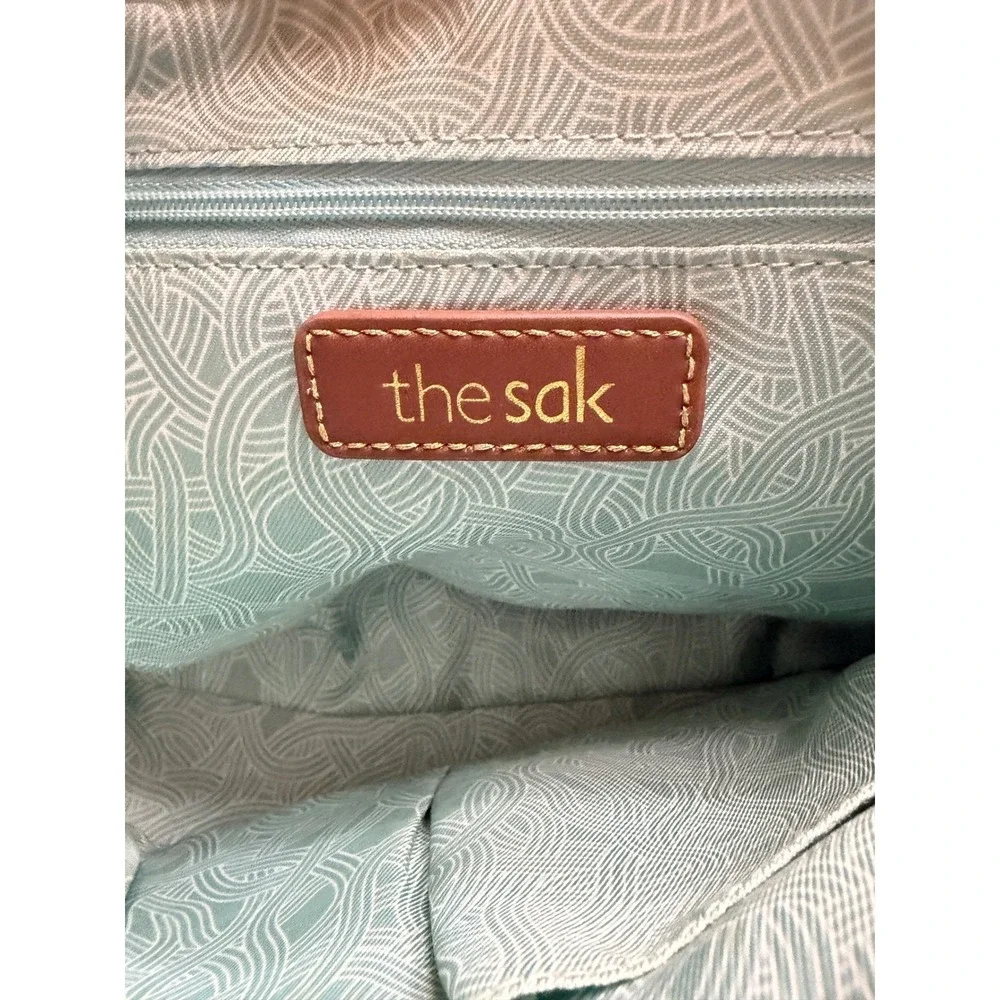 The Sak Black Leather Boho Shoulder Bag Braided Strap‎ Antique Brass Hardware